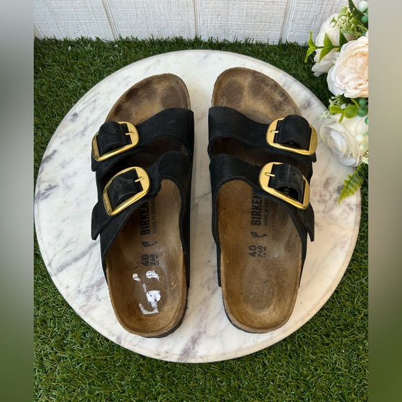 BIRKENSTOCK Arizona Big Buckle Nubuk Leather
Color: Black women Sz 40 US 9-95 - Picture 12 of 16